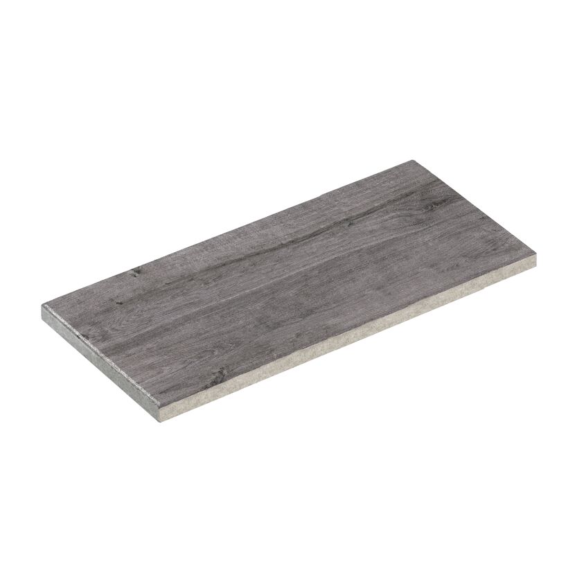 Terrassenplatte 'T-Court Fine Wood' Beton Holzoptik graphit 80 x 40 x 4 cm