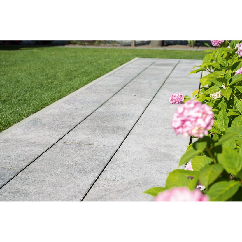 Terrassenplatte 'T-Court Deluxe' Beton quarzfarben 60 x 30 x 4 cm