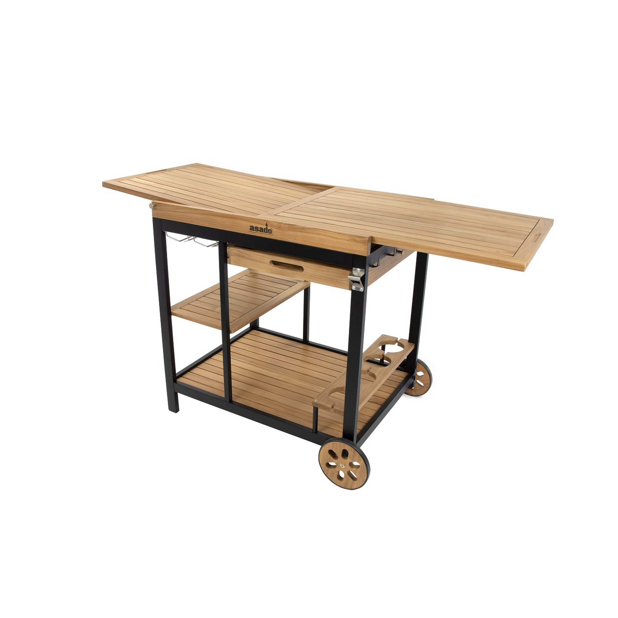 Grillwagen 'Jack' Akazienfarben/schwarz 92 x 82 x 64 cm