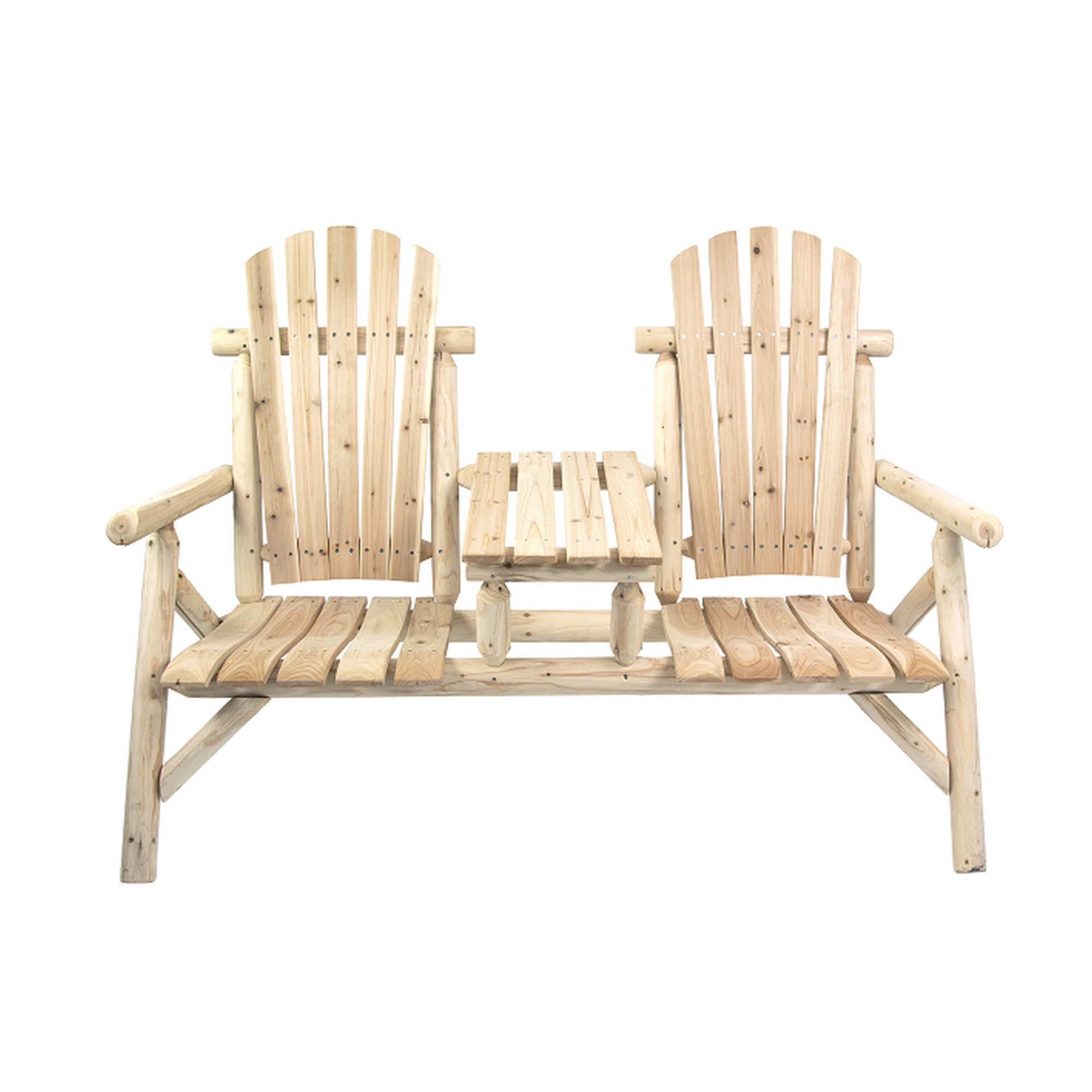 Gartenbank 'Timber' 2-Sitzer Holz braun 155 x 104 x 83 cm