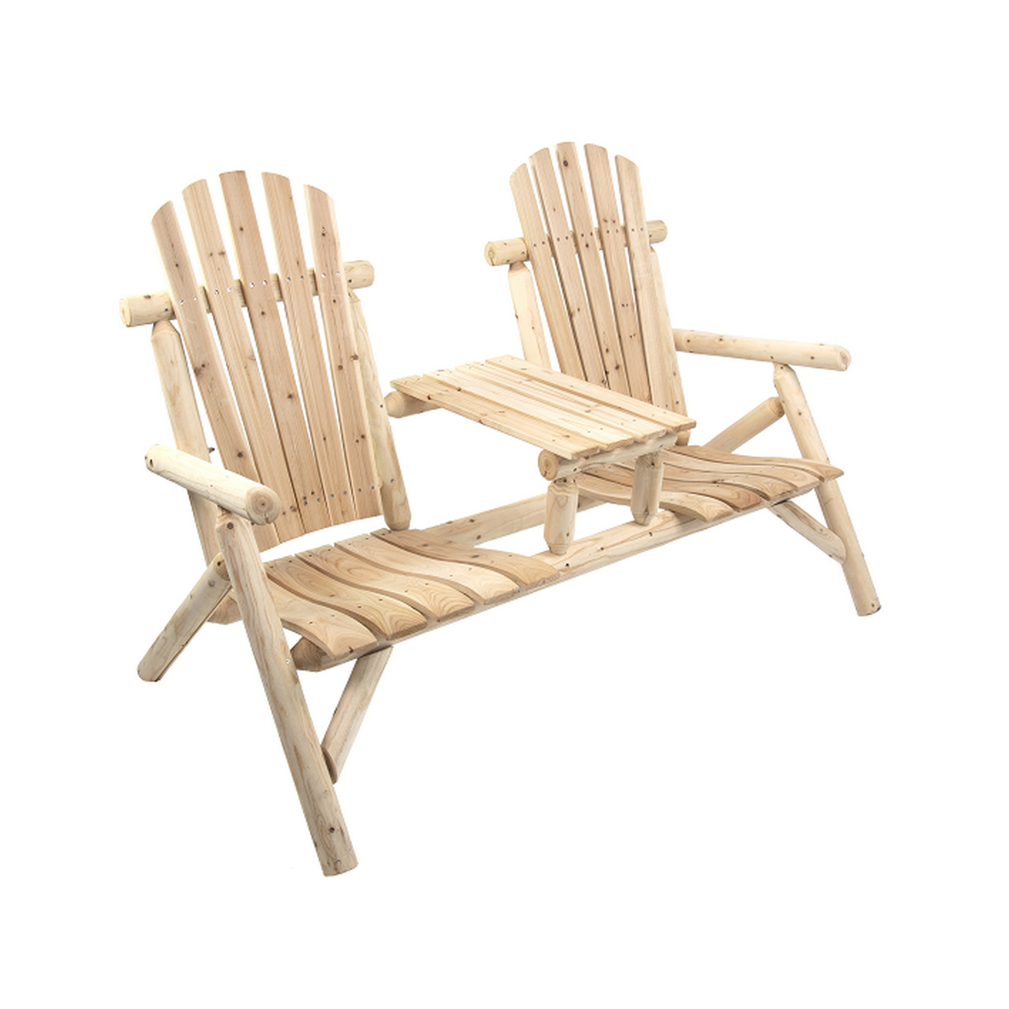 Gartenbank 'Timber' 2-Sitzer Holz braun 155 x 104 x 83 cm