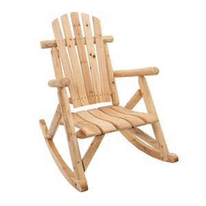 Schaukelstuhl 'Timber' Holz braun 66 x 99 x 97 cm