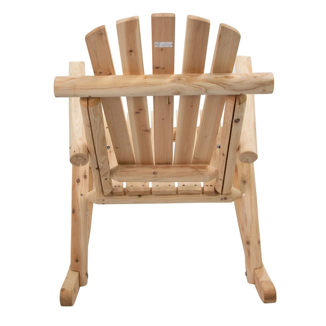 Schaukelstuhl 'Timber' Holz braun 66 x 99 x 97 cm