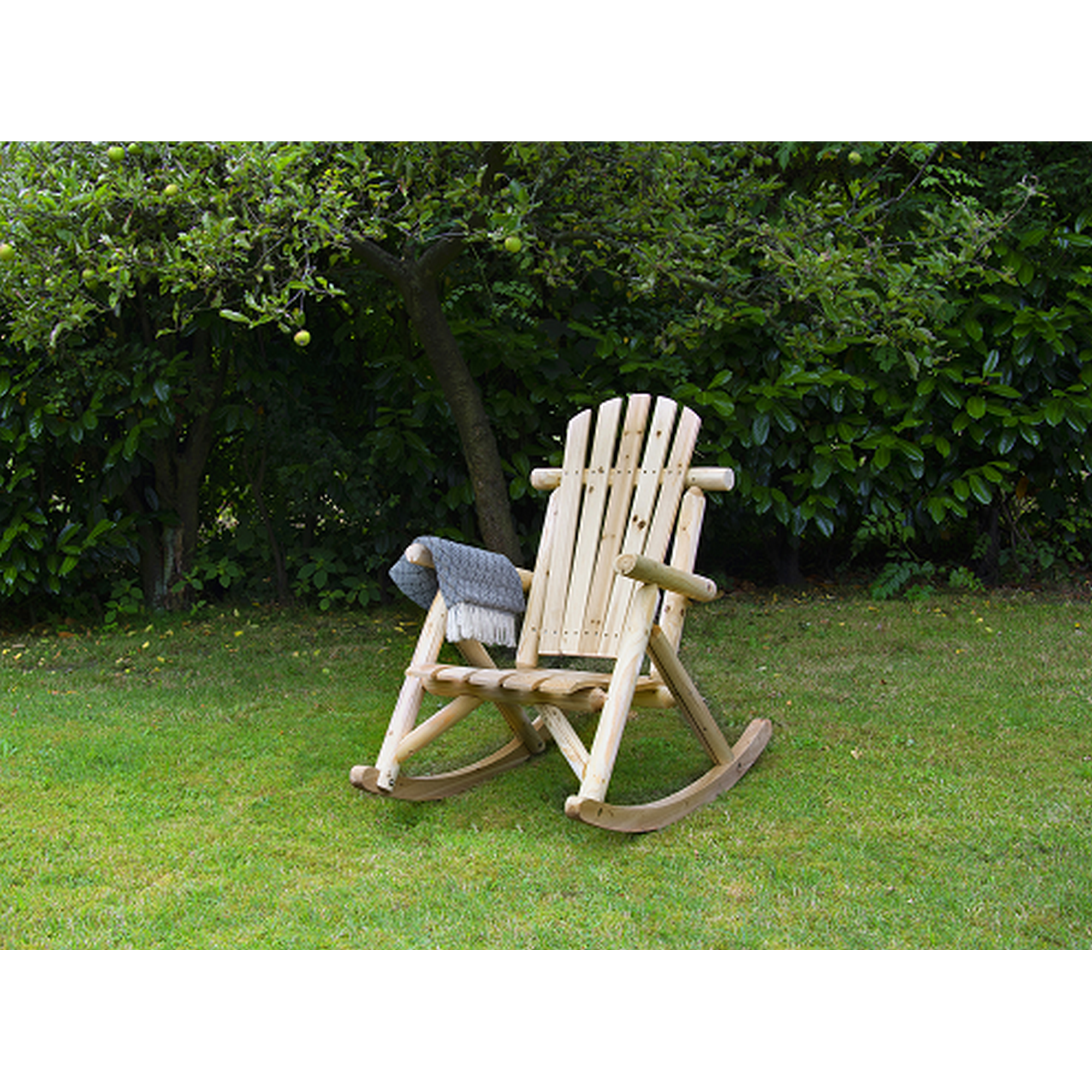 Schaukelstuhl 'Timber' Holz braun 66 x 99 x 97 cm