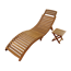 Sonnenliege 'Catania' 182 x 60 x 54 cm Holz braun/grau mit Tisch 2-teilig