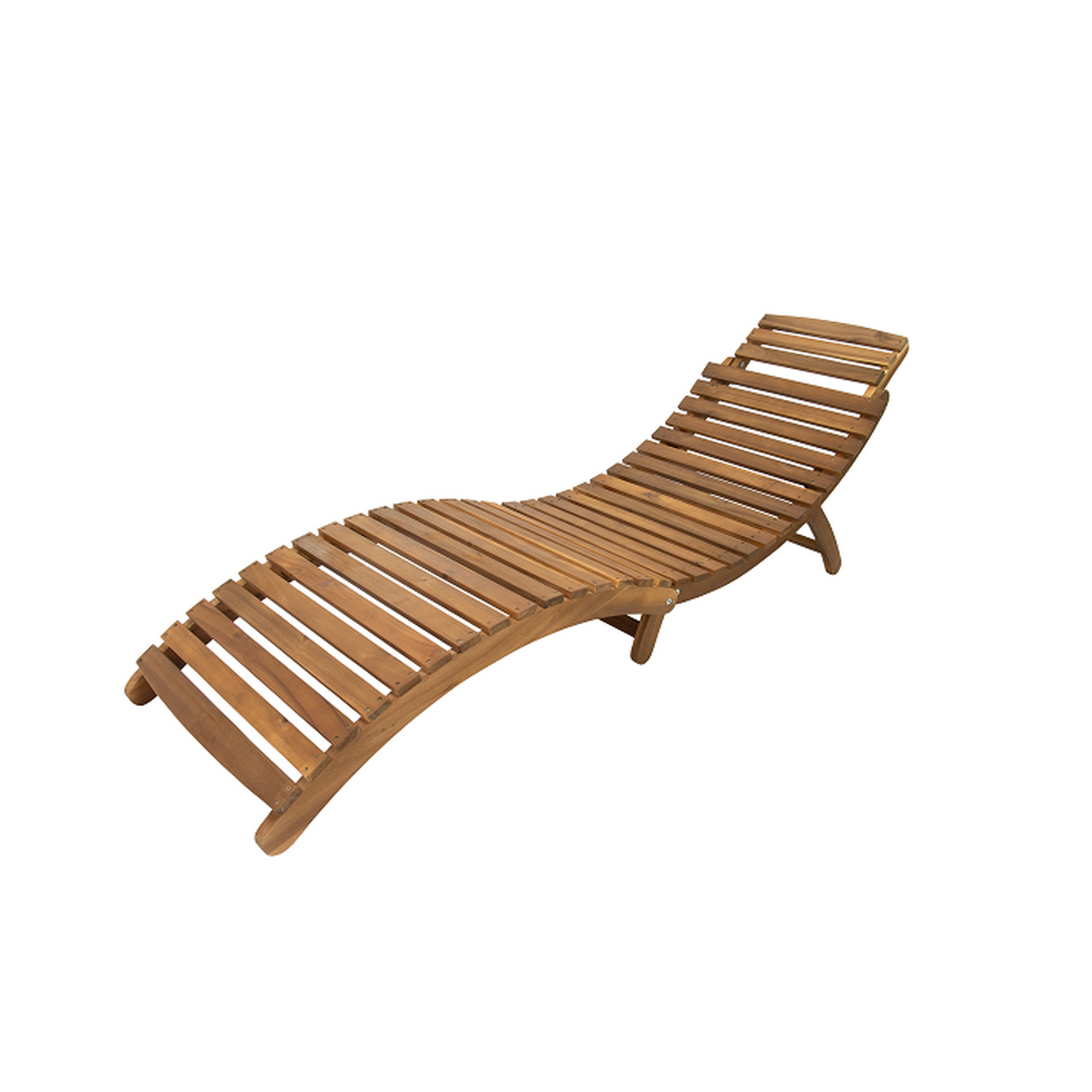 Sonnenliege 'Catania' 182 x 60 x 54 cm Holz braun/grau mit Tisch 2-teilig