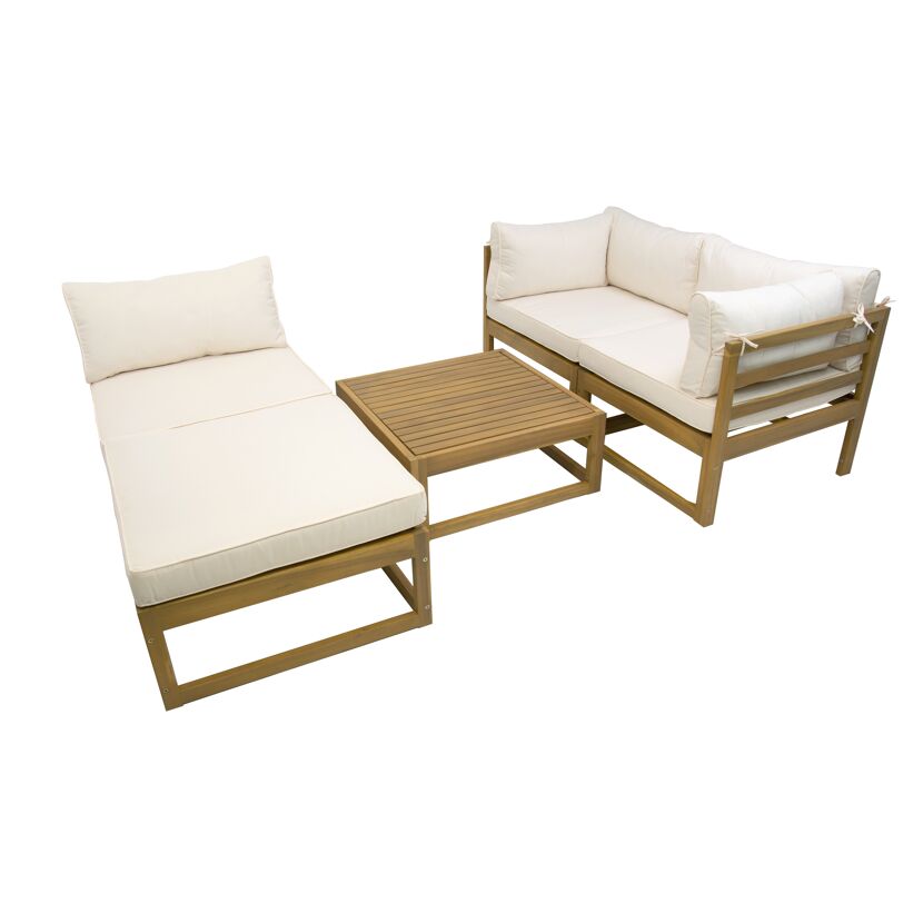 Loungemöbelset 'Karmoy' Holz beige 5-teilig