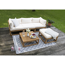 Modul-Lounge 'Karmoy' Holz braun/beige 4-Sitzer mit Tisch 5-teilig