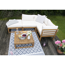 Modul-Lounge 'Karmoy' Holz braun/beige 4-Sitzer mit Tisch 5-teilig