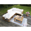 Modul-Lounge 'Karmoy' Holz braun/beige 4-Sitzer mit Tisch 5-teilig