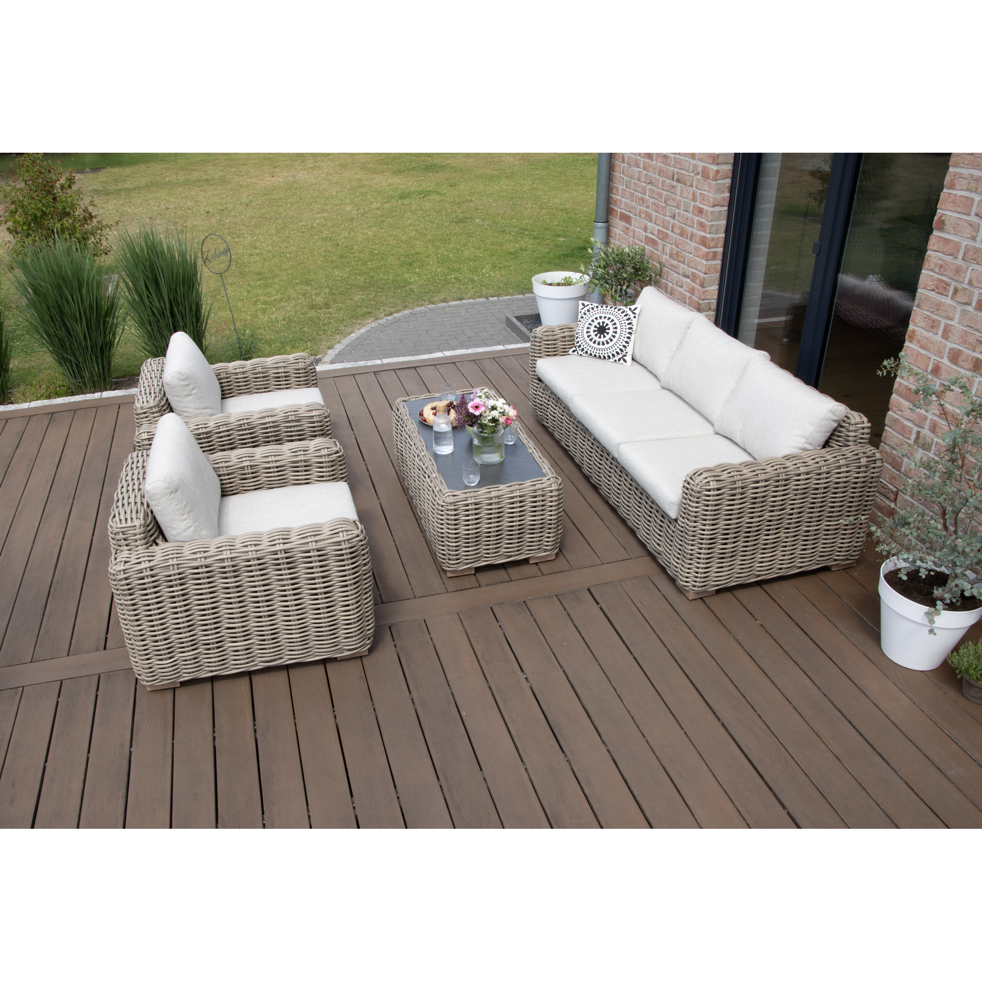Loungemöbelset 'Havana' Aluminium beige 4-teilig