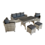 Dining-Lounge-Set 'Prato' braun/grau 6-teilig