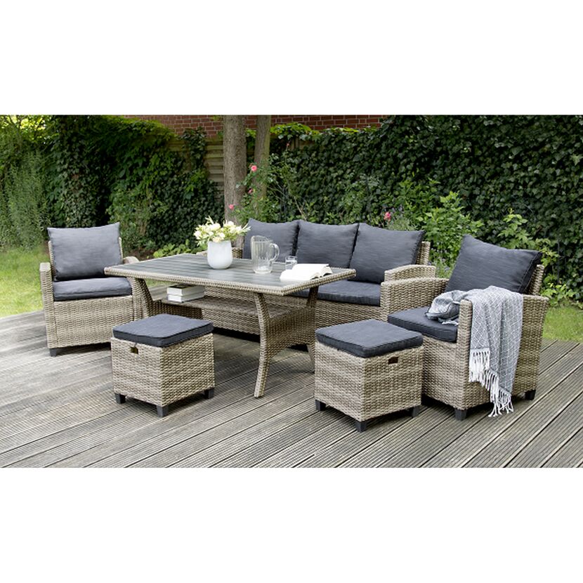 Loungemöbelset 'Prato' Aluminium dunkelgrau 6-teilig