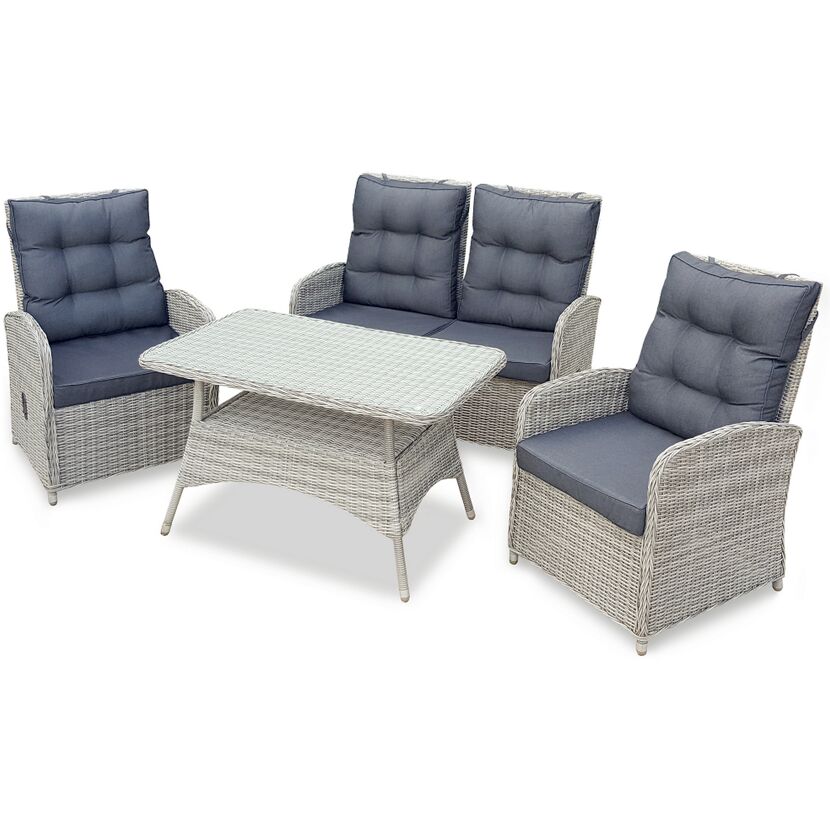 Loungemöbelset 'Monte Carlo' Aluminium anthrazit 4-teilig