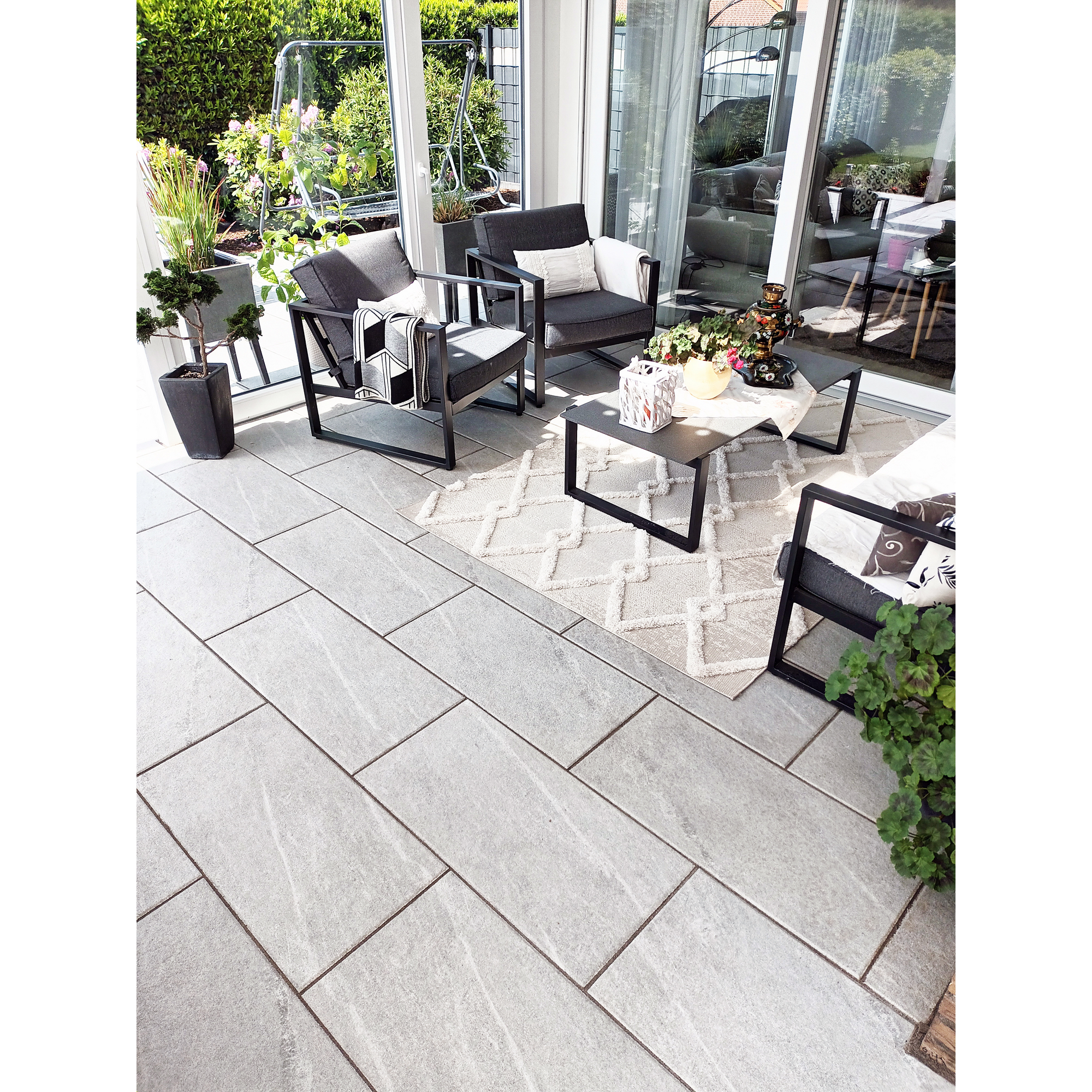 Terrassenplatte 'Lumea Ardesa' Beton quarzfarben 60 x 40 x 4 cm