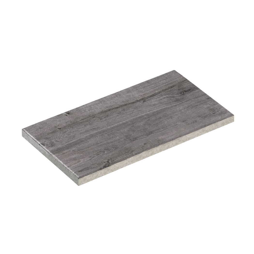 Terrassenplatte 'T-Court Fine Wood' Beton Holzoptik mittelgrau 60 x 30 x 4 cm