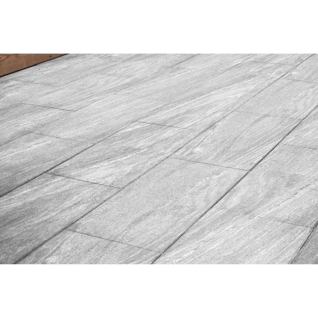 Terrassenplatte 'T-Court Elegance' Beton mittelgrau 60 x 30 x 4 cm