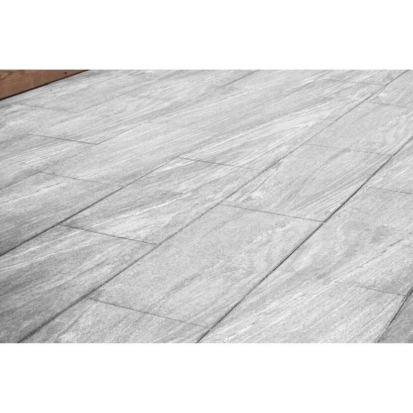 Terrassenplatte 'T-Court Elegance' Beton mittelgrau 60 x 30 x 4 cm