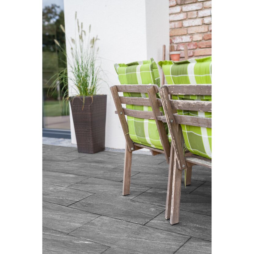 Terrassenplatte 'T-Court Elegance' Beton basaltgrau 60 x 30 x 4 cm