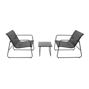 Balkon-Lounge-Set 'Mali' schwarz 3-teilig