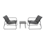 Balkon-Lounge-Set 'Mali' schwarz 3-teilig