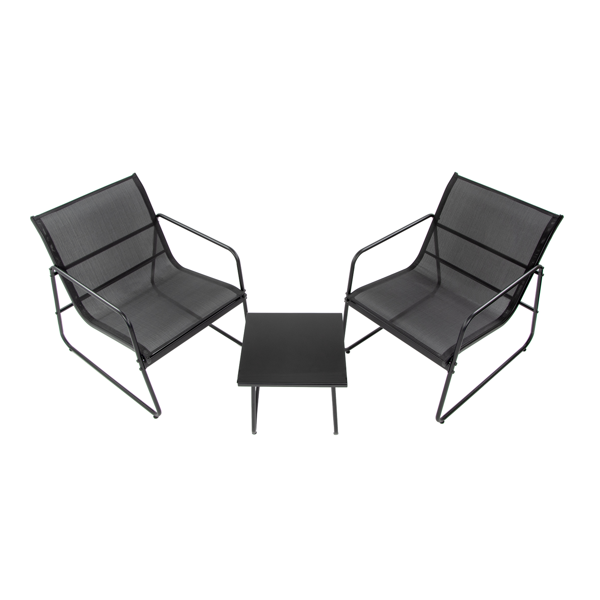 Balkon-Lounge-Set 'Mali' schwarz 3-teilig