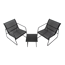 Balkon-Lounge-Set 'Mali' schwarz 3-teilig