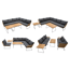 Coffee-Lounge-Set 'Montreux' braun/grau 6-teilig