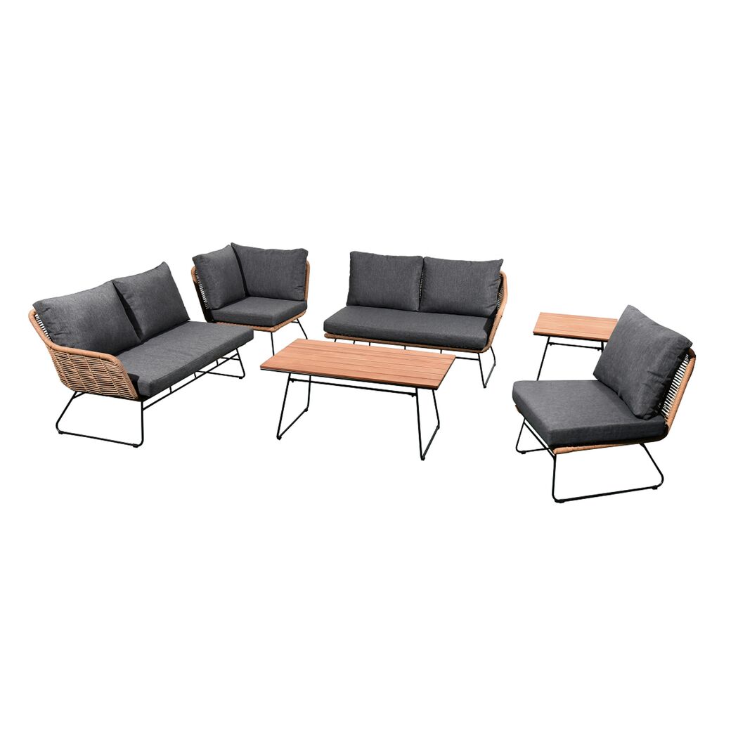 Loungemöbelset 'Montreux' Aluminium grau 6-teilig