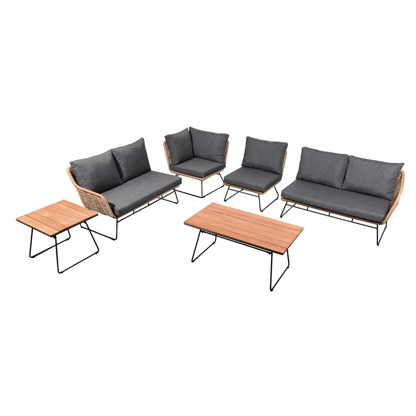 Loungemöbelset 'Montreux' Aluminium grau 6-teilig