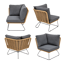 Coffee-Lounge-Set 'Montreux' braun/grau 6-teilig