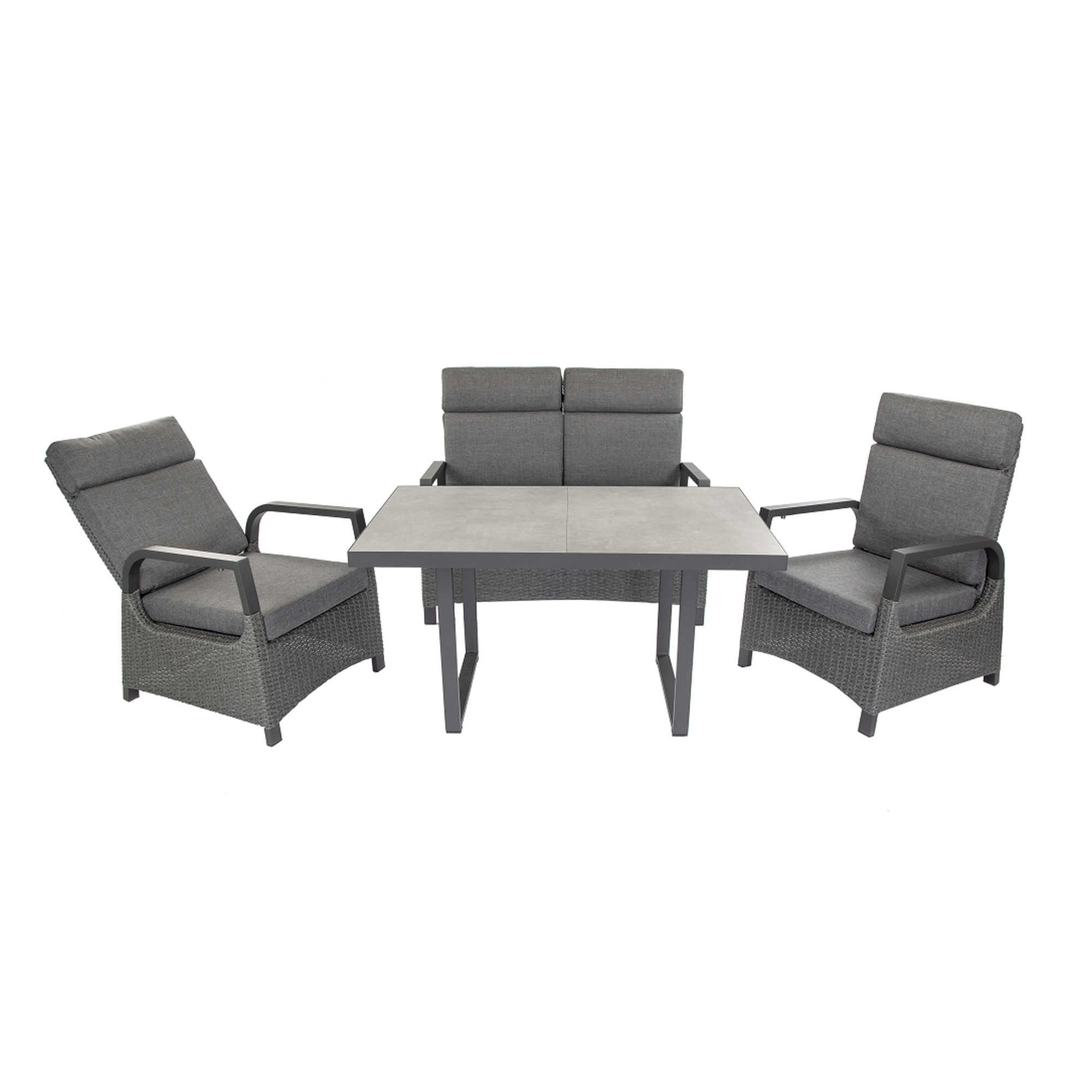Dining-Lounge-Set 'Orlando' grau 4-teilig