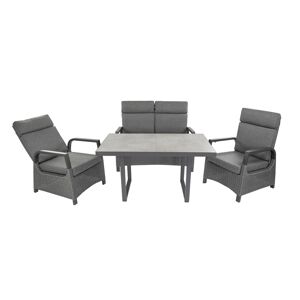 Dining-Lounge-Set 'Orlando' grau 4-teilig