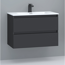 Waschbecken mit Unterschrank 'Nero' schwarz matt 81,5 x 56,5 x 46,5 cm