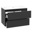 Waschbecken mit Unterschrank 'Nero' schwarz matt 81,5 x 56,5 x 46,5 cm