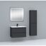 Hochschrank 'Nero' schwarz matt 40,2 x 148,6 x 22 cm
