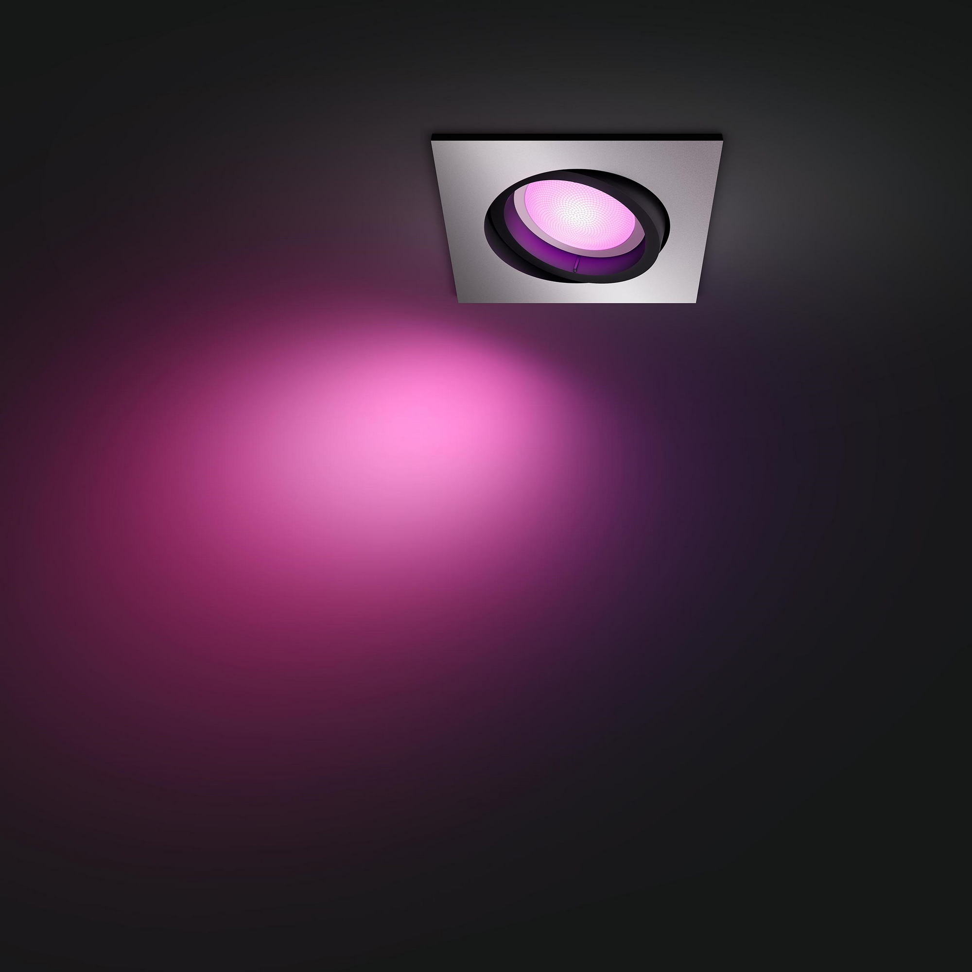 LED-Einbauspot 'Hue White & Color Ambiance Centura' Aluminium eckig 4,2 W