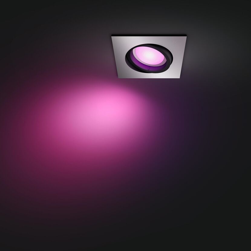 LED-Einbauspot 'Hue White & Color Ambiance Centura' Aluminium eckig 4,2 W