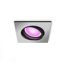 Eckiger LED-Einbauspot 'Hue White & Color Ambiance Centura' mit pinkem Licht.