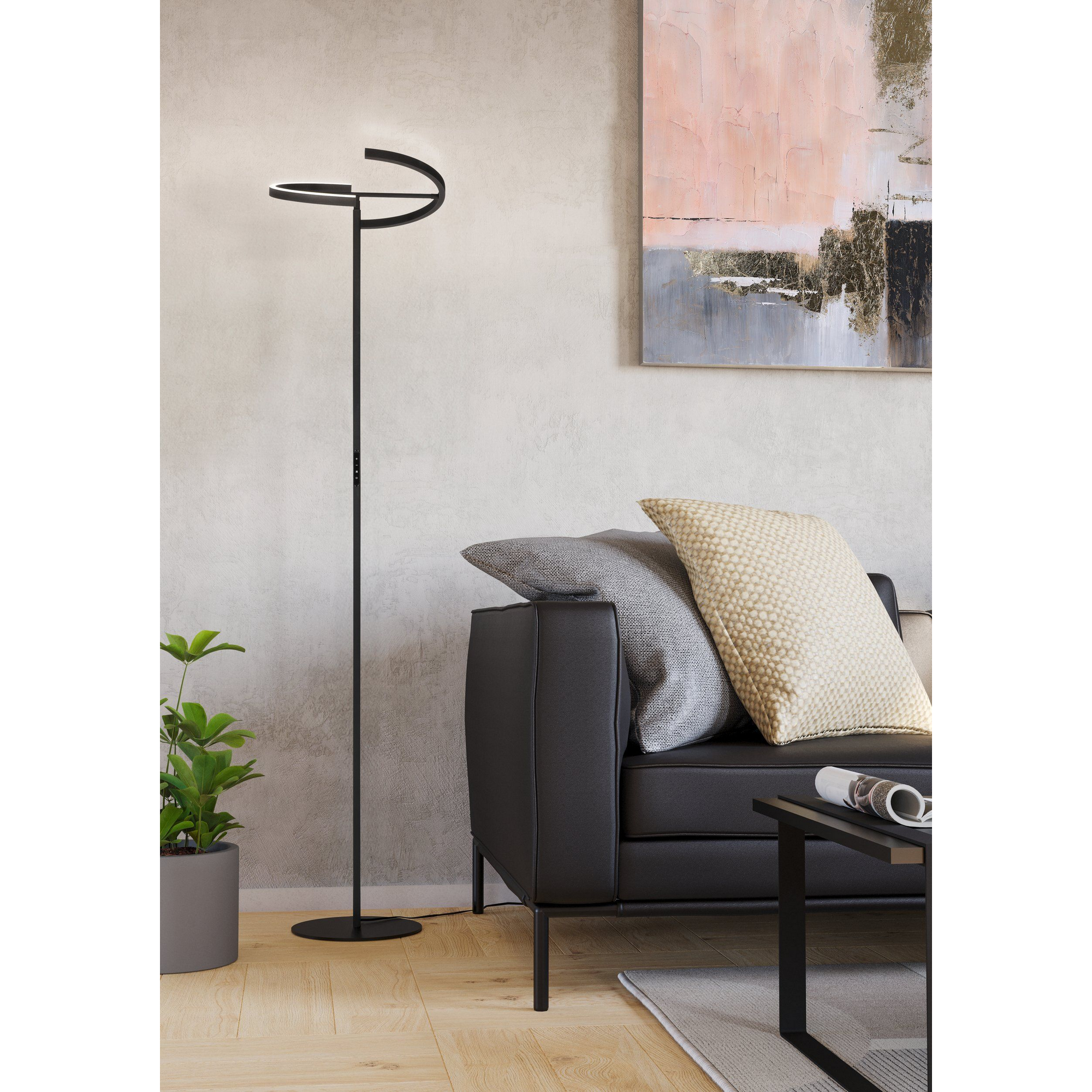 LED-Stehleuchte 'Castelpoto' schwarz 2-flammig