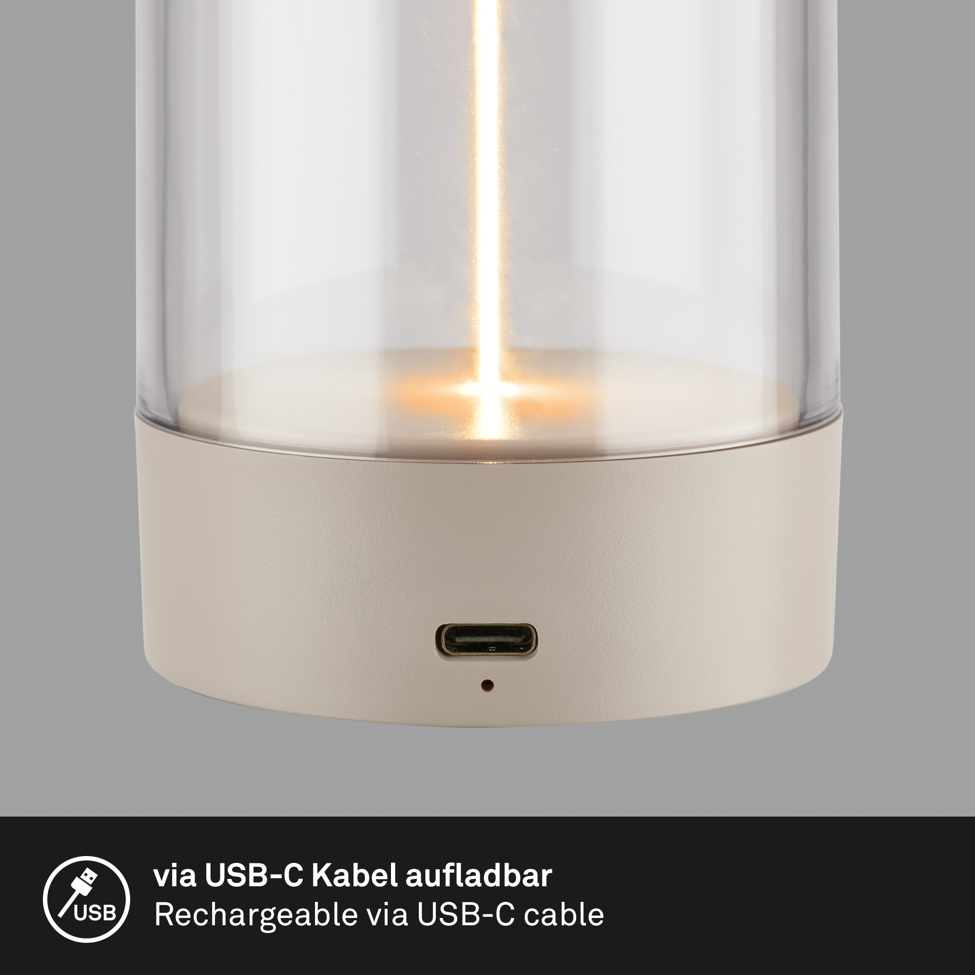 LED-Tischleuchte 'Wiggle' beige kabellos