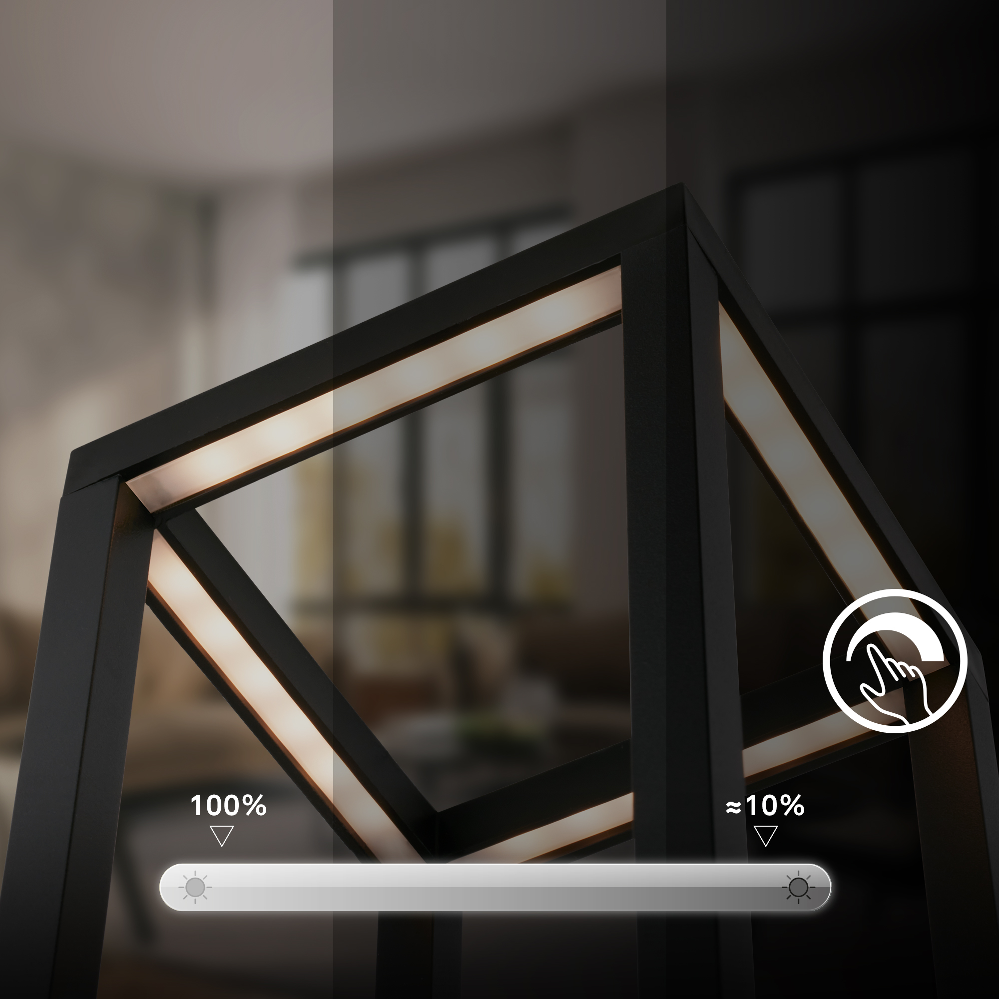 LED-Tischlecuhte 'Laer' schwarz kabellos