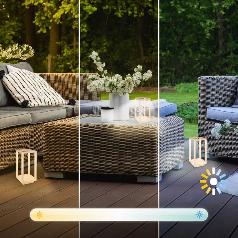 LED-Tischleuchte 'Laer' beige kabellos
