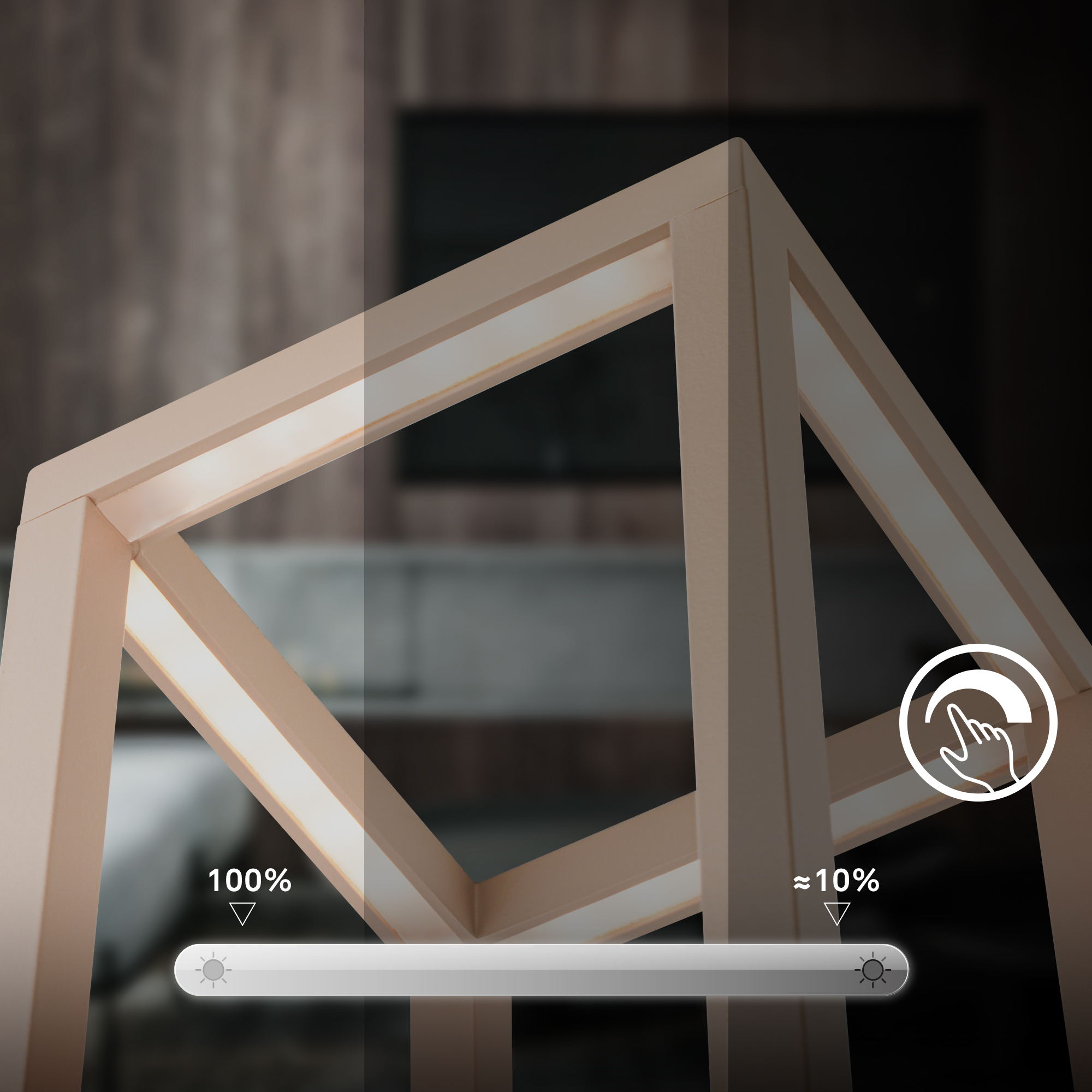 LED-Tischleuchte 'Laer' beige kabellos