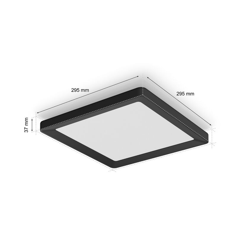 Panelleuchte 'Hue Tento W SQ S' schwarz Ø 29,5 cm
