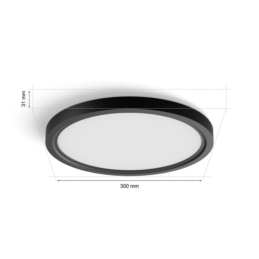 Panelleuchte 'Hue Tento WACA RD S' schwarz Ø 29,1 cm, mit Farbwechsler