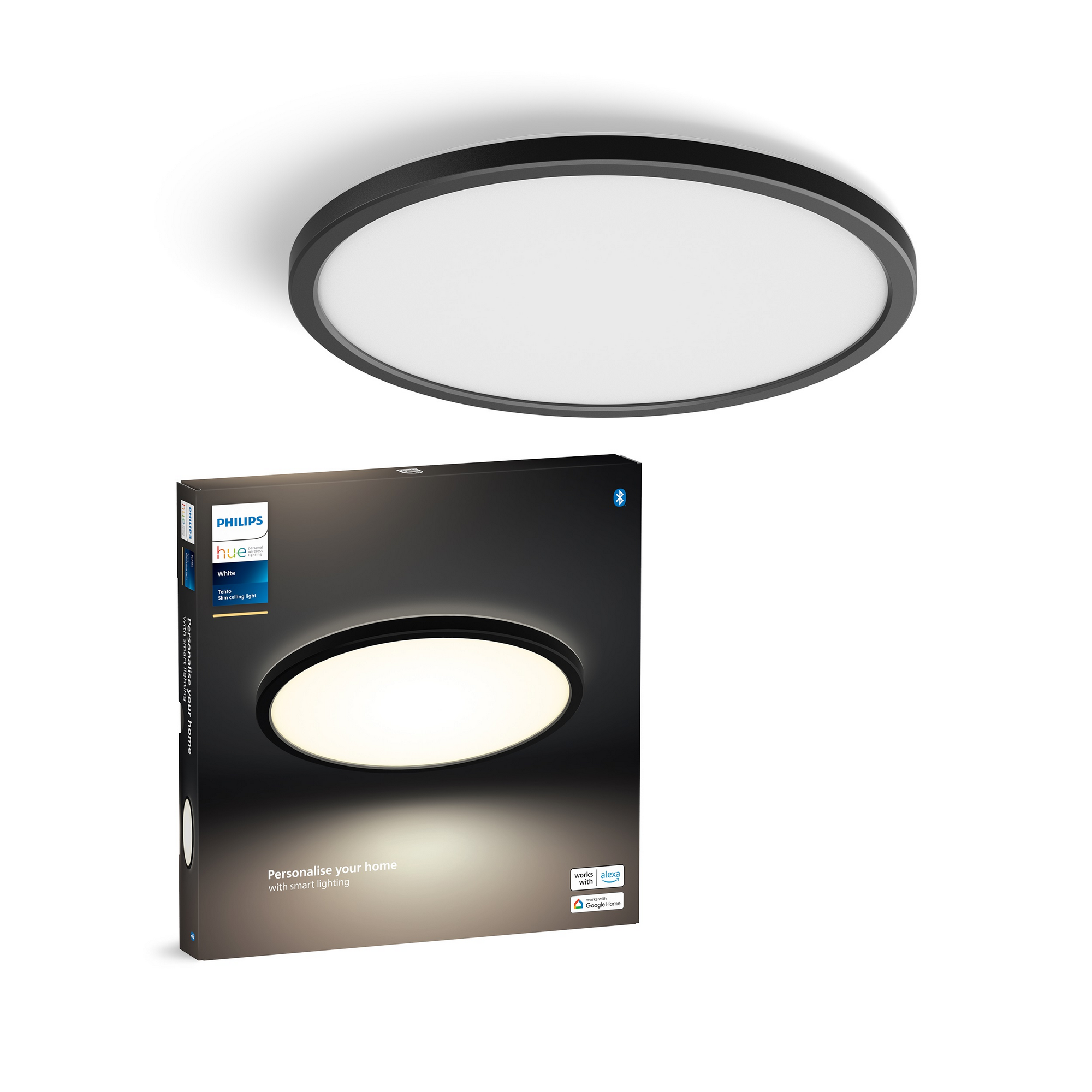 Panelleuchte 'Hue Tento W RD S' schwarz Ø 29,1 cm