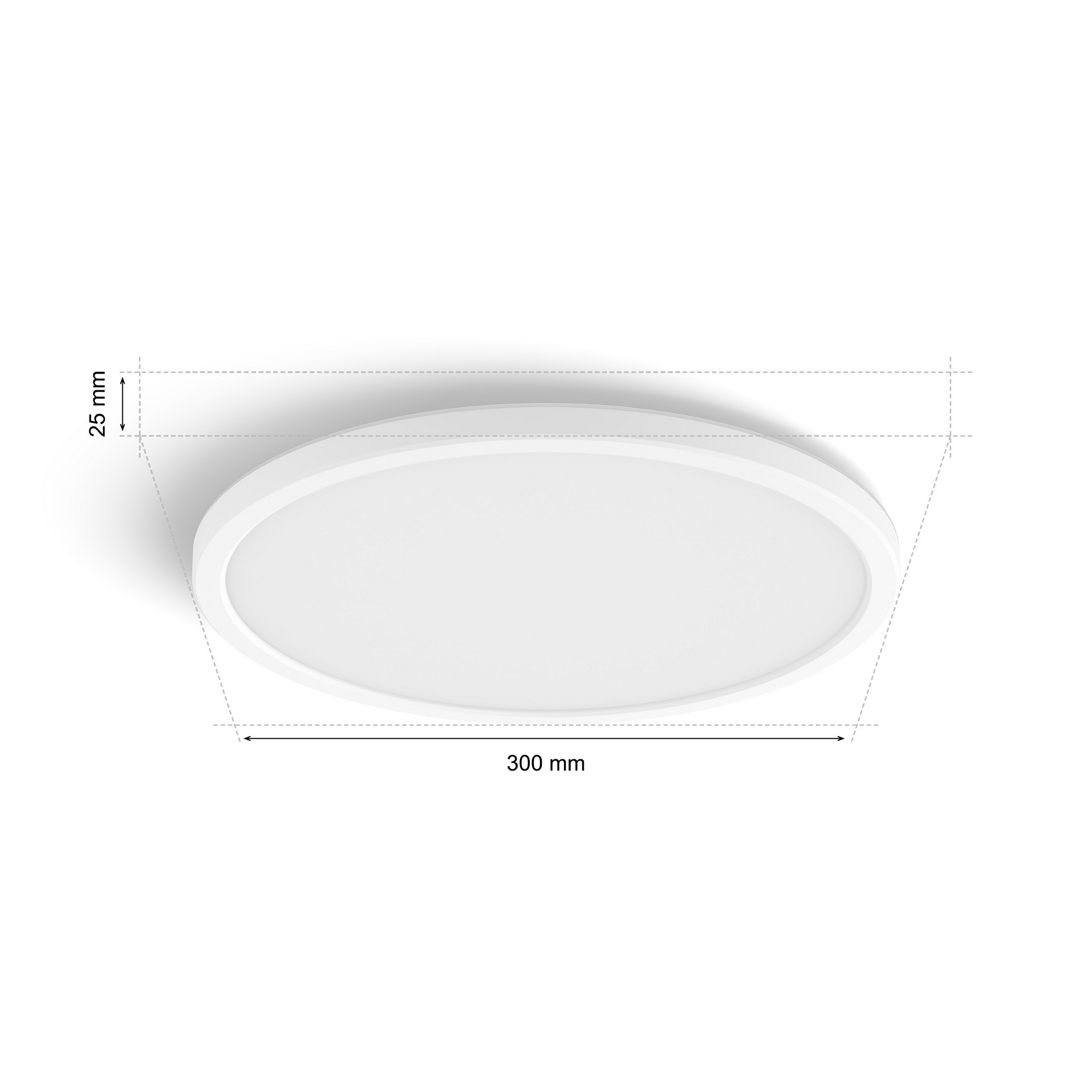 Panelleuchte 'Hue Tento W slim ceiling RD S' weiß Ø 29,1 cm