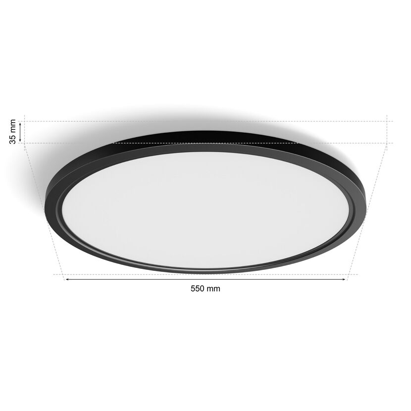 Panelleuchte 'Hue Tento WACA RD XL' schwarz Ø 54,2 cm, mit Farbwechsler