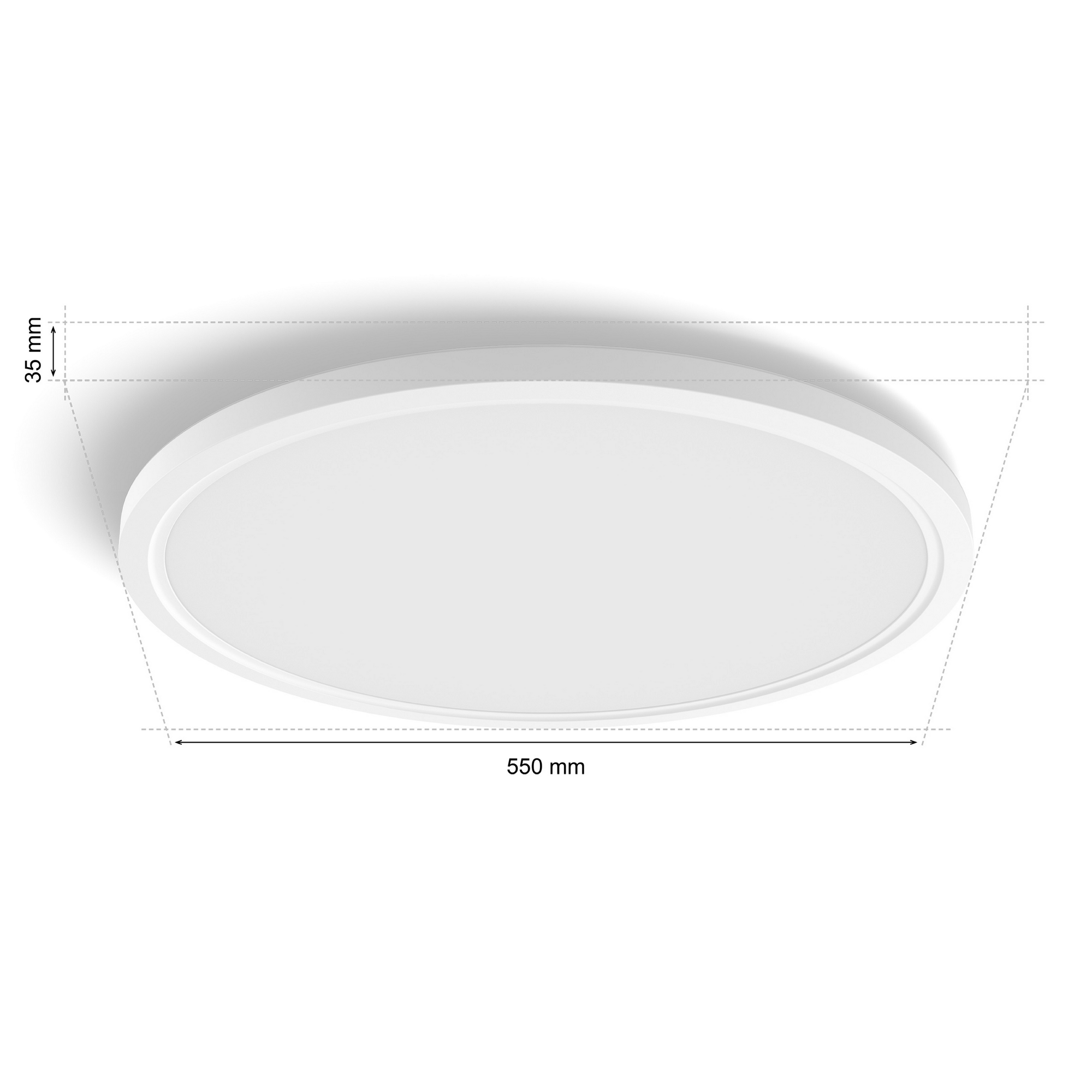 Panelleuchte 'Hue Tento WACA RD XL' weiß Ø 54,2 cm, mit Farbwechsler
